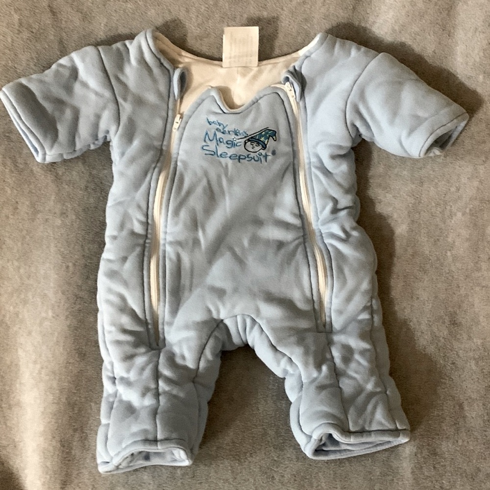 Blue baby Merlin’s magic sleep suit size small
